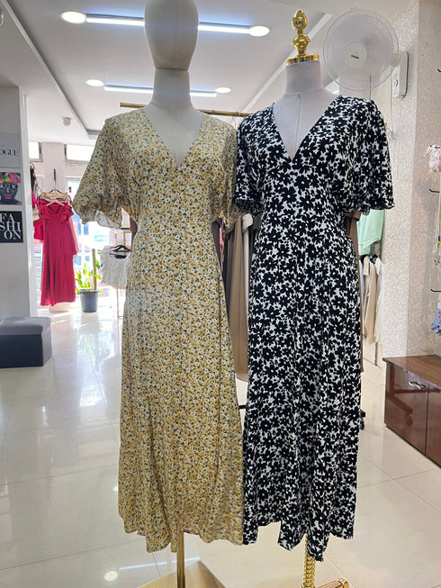 Summer Floral V-neck Long Dress